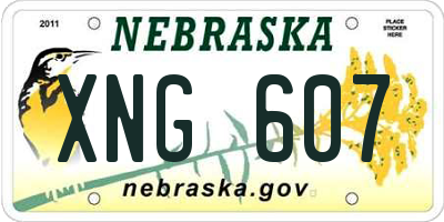 NE license plate XNG607