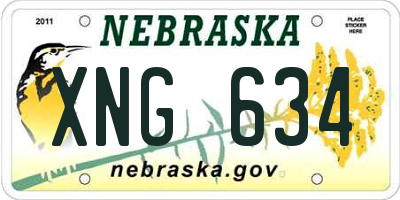 NE license plate XNG634