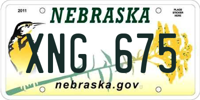 NE license plate XNG675