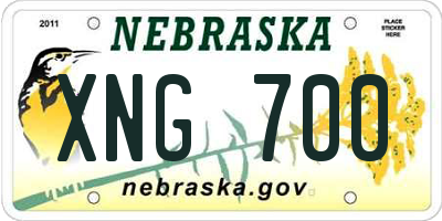 NE license plate XNG700
