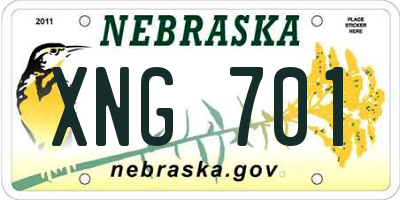 NE license plate XNG701