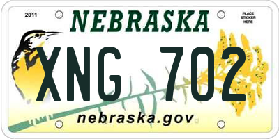 NE license plate XNG702