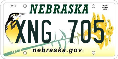NE license plate XNG705