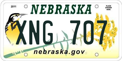 NE license plate XNG707