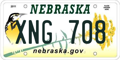 NE license plate XNG708