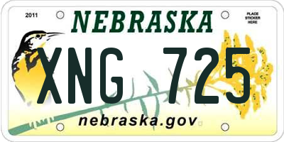 NE license plate XNG725
