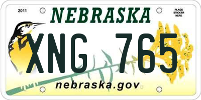 NE license plate XNG765