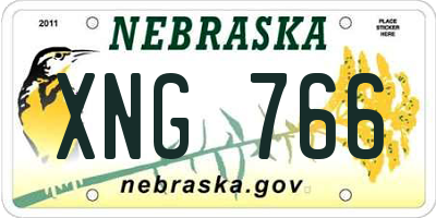 NE license plate XNG766