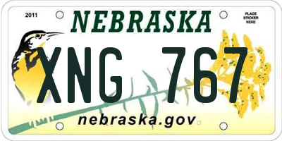 NE license plate XNG767