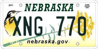 NE license plate XNG770