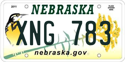 NE license plate XNG783