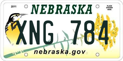 NE license plate XNG784