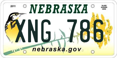 NE license plate XNG786