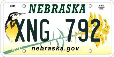 NE license plate XNG792