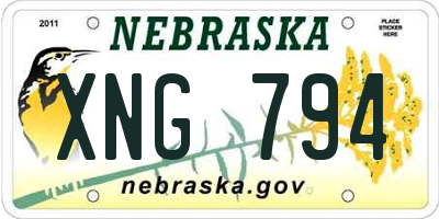 NE license plate XNG794
