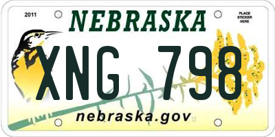 NE license plate XNG798