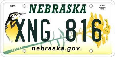 NE license plate XNG816