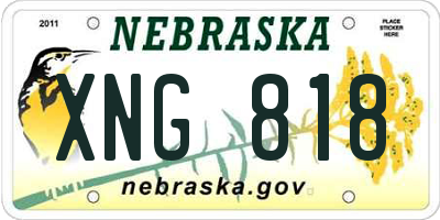 NE license plate XNG818