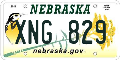 NE license plate XNG829