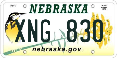 NE license plate XNG830