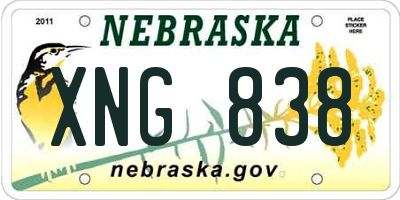 NE license plate XNG838