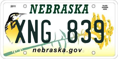 NE license plate XNG839