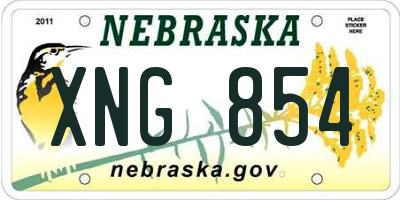 NE license plate XNG854