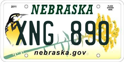 NE license plate XNG890
