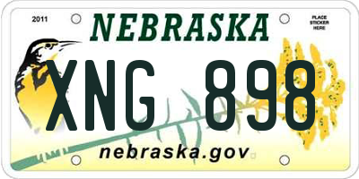 NE license plate XNG898