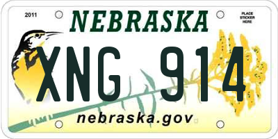 NE license plate XNG914