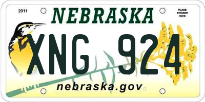 NE license plate XNG924