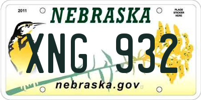 NE license plate XNG932