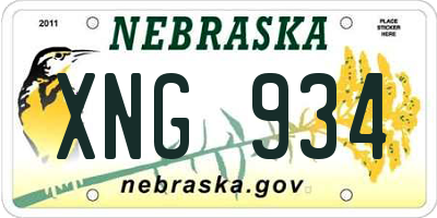 NE license plate XNG934