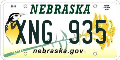 NE license plate XNG935