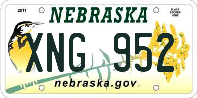 NE license plate XNG952