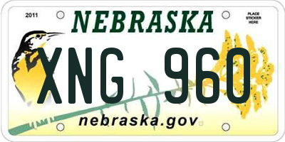 NE license plate XNG960