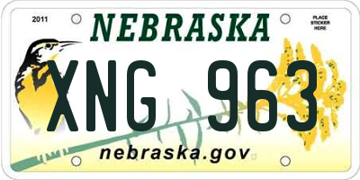 NE license plate XNG963