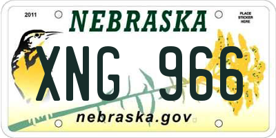 NE license plate XNG966