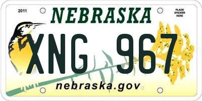 NE license plate XNG967