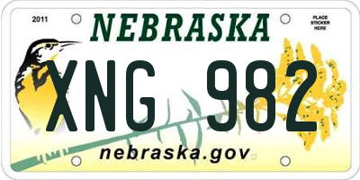 NE license plate XNG982