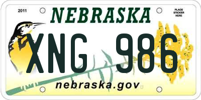 NE license plate XNG986