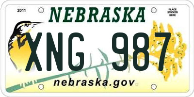 NE license plate XNG987