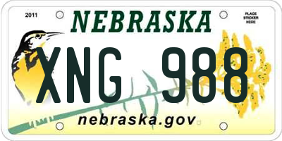 NE license plate XNG988