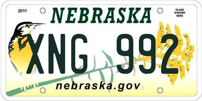NE license plate XNG992