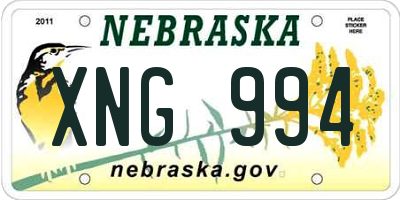 NE license plate XNG994