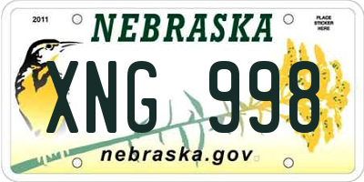NE license plate XNG998