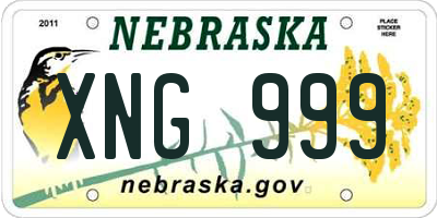NE license plate XNG999