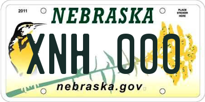 NE license plate XNH000
