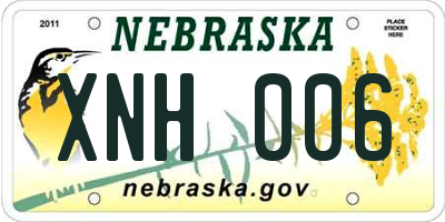 NE license plate XNH006