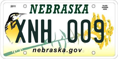 NE license plate XNH009